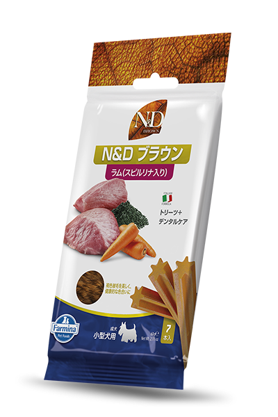 N&D ブラウン ラム トリーツ+デンタルケア 小型犬用